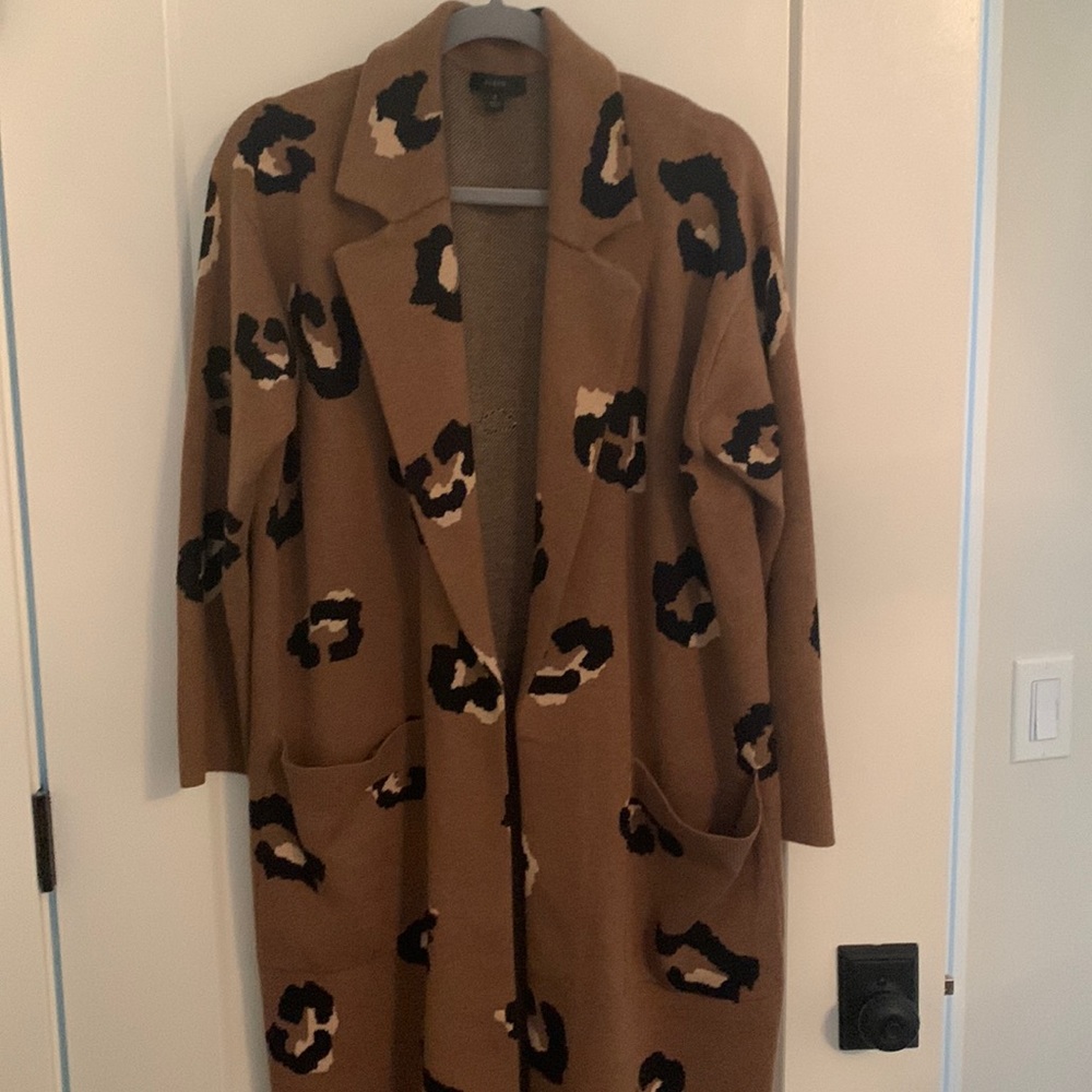 Jcrew Rory leopard cardigan coat